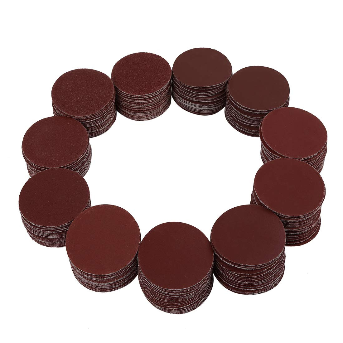 200Pcs 2 Inch Hook and Loop Sanding Discs Sandpaper 60 80 120 180 240 320 400 80