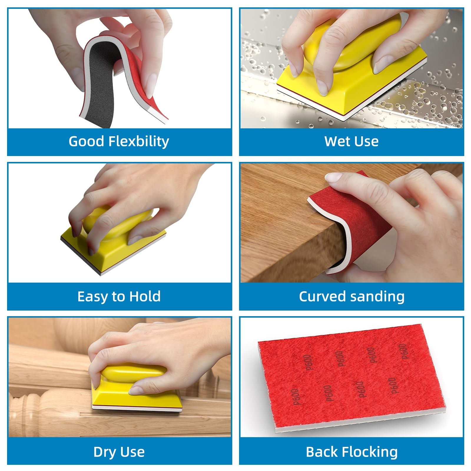 25 PCS Sanding Sponge Set 120600 Grit Foam Blocks Wet Dry 34 Inch Wood