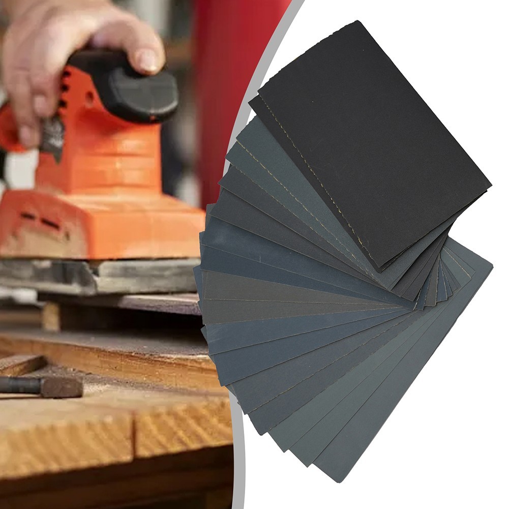 15Pcs WetDry Sandpaper Set 400-3000 Grit For Polishing Wood, Metal & Plastic New
