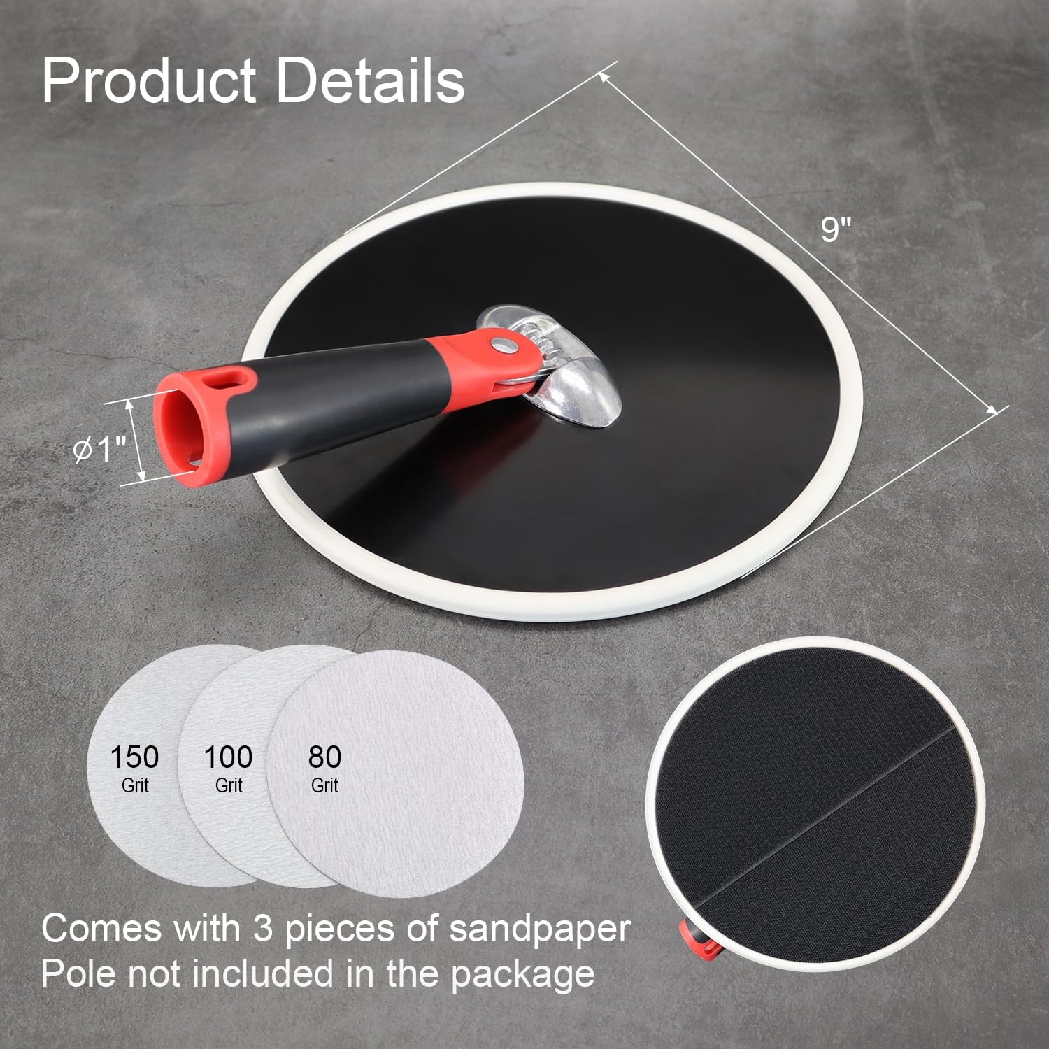 SCOTTCHEN Drywall Sander 9 Inch Radial Round Pole for Dry Wall…