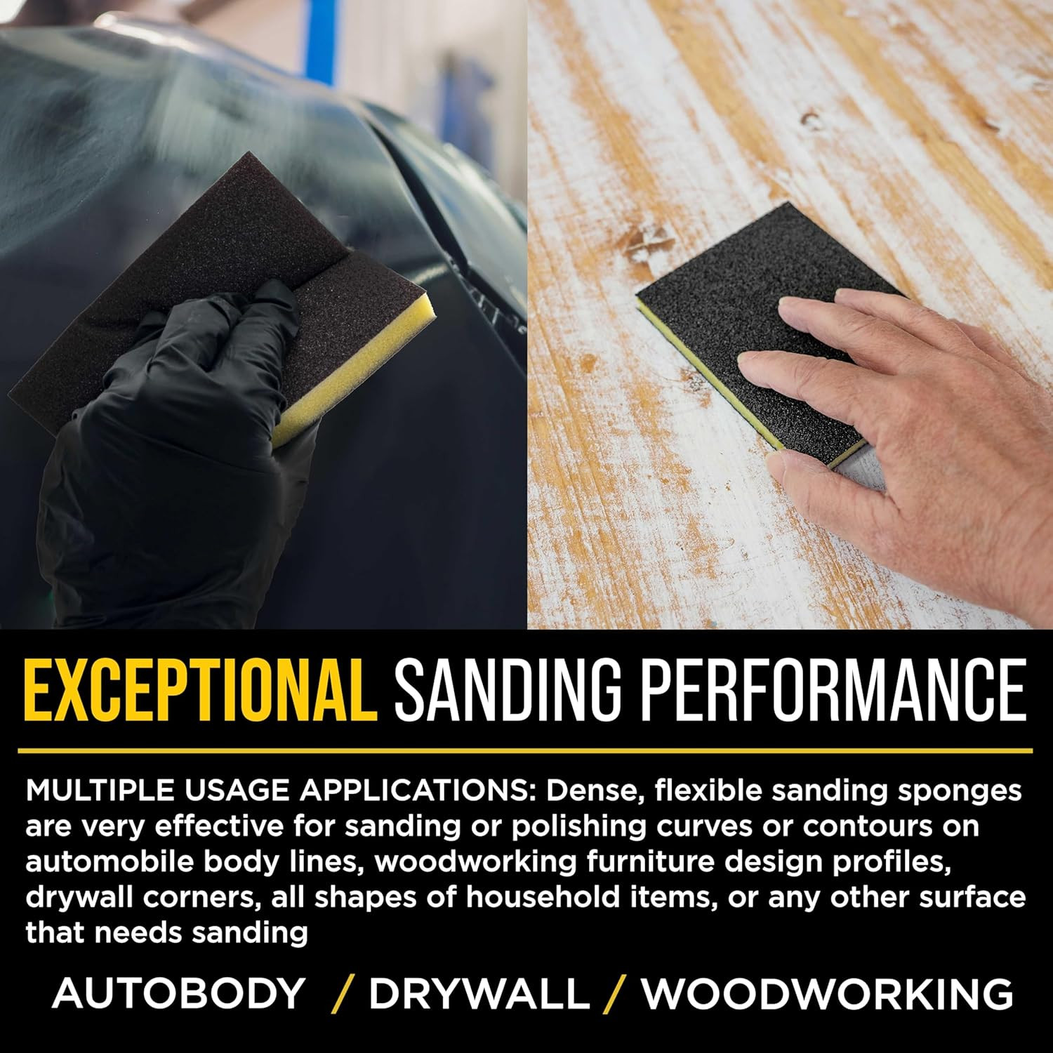 Dura-Gold Double-Sided Sanding Sponge Grit Variety Pack, Box of 20, Grits 80, 12