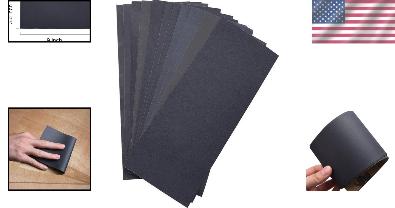 Versatile 12-Pack Sandpaper Sheets, Size 9×3.6 Inches – Ideal for Finishing Work