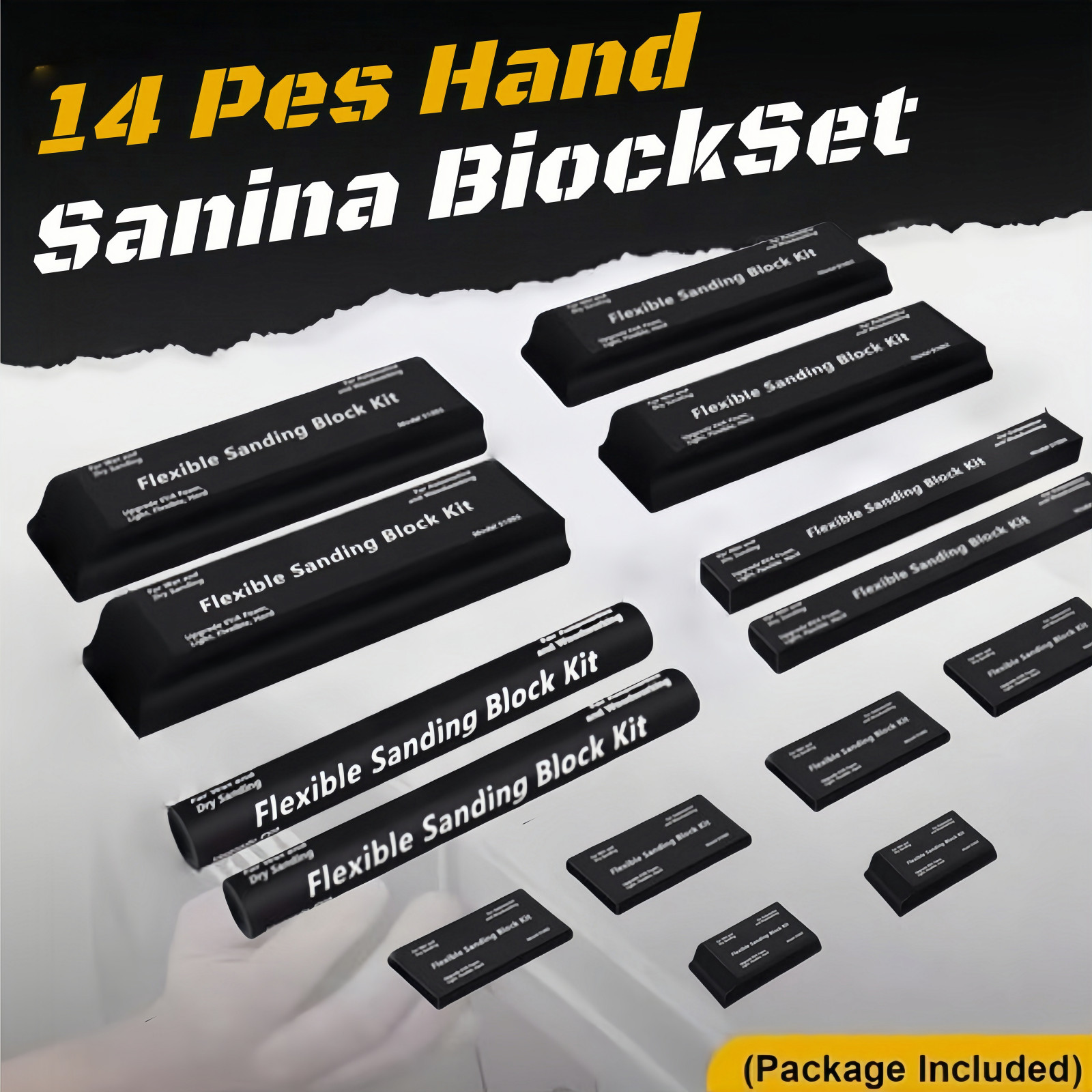 14 Pcs Flexible EVA Sanding Block Set Wet Dry Sanding Auto Body Woodworking NEW