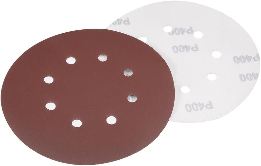 10Pcs 7 Inch 8 Hole Hook And Loop Sanding Disc 80 Grit Flocking Sandpaper Random