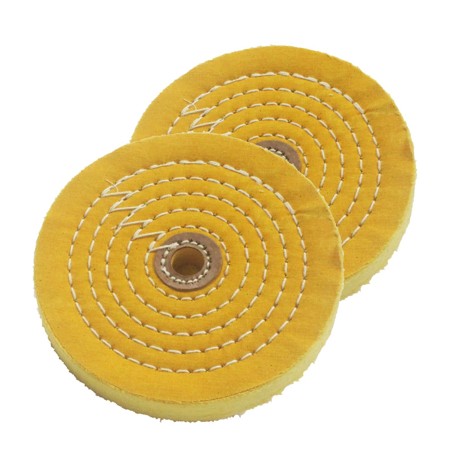 2 Pack 6 Inch Buffing Wheel with 5/8 Inch Center Arbor Hole for Bench Grinder