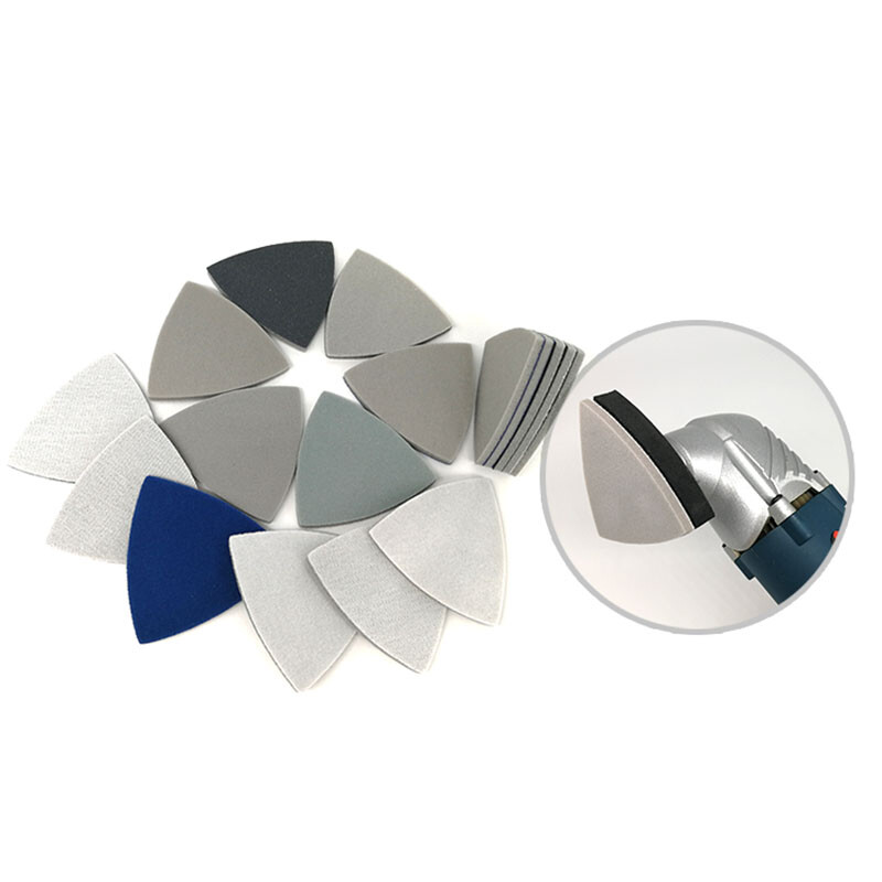 Flocking Triangles Sandpaper 90mm Wet And Dry Hook And Loop P60~P10000 Grit
