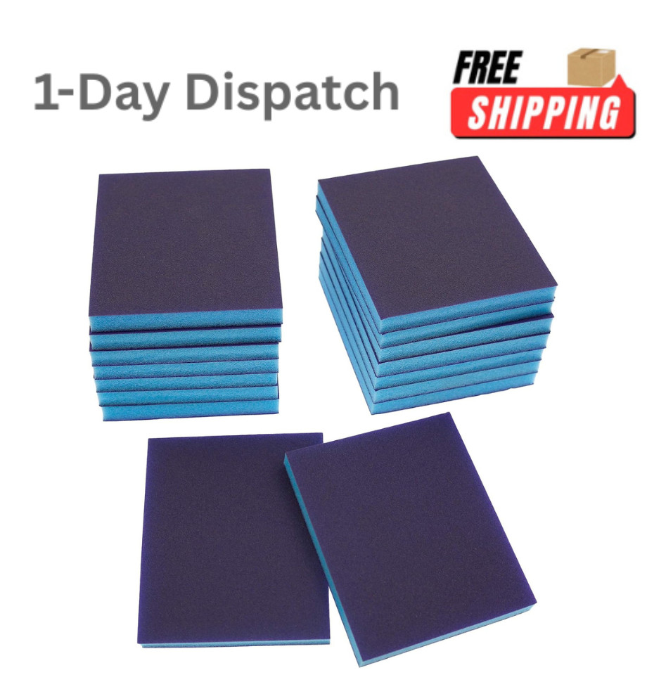 ..16Pcs 220 Grit Sanding Sponge Blocks Wet Dry for Wood Metal Plastic Furniture