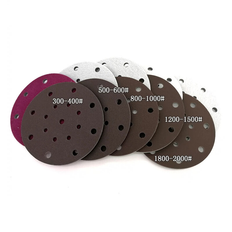 6″ 150mm 17 Hole Wet And Dry Sponge Red Sandpaper Sanding Disc 300-2000 Grit