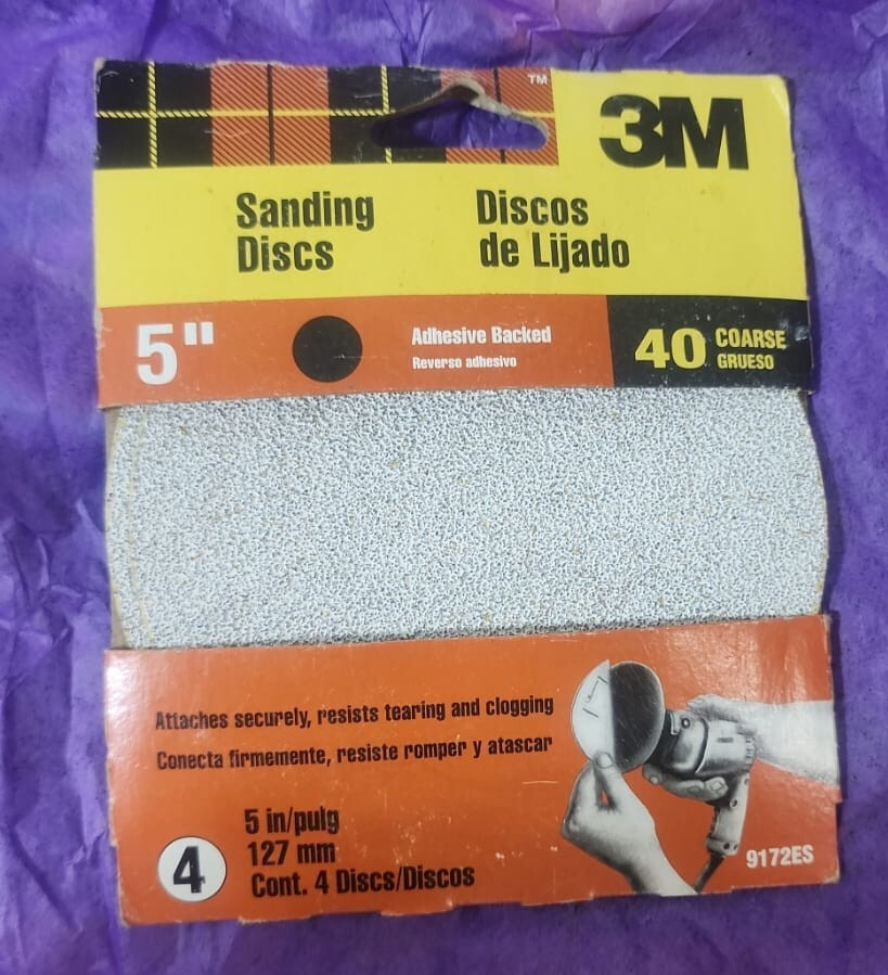 3M SANDING DISCS ADHESIVE BACKING 40 COARSE 5” 4COUNT