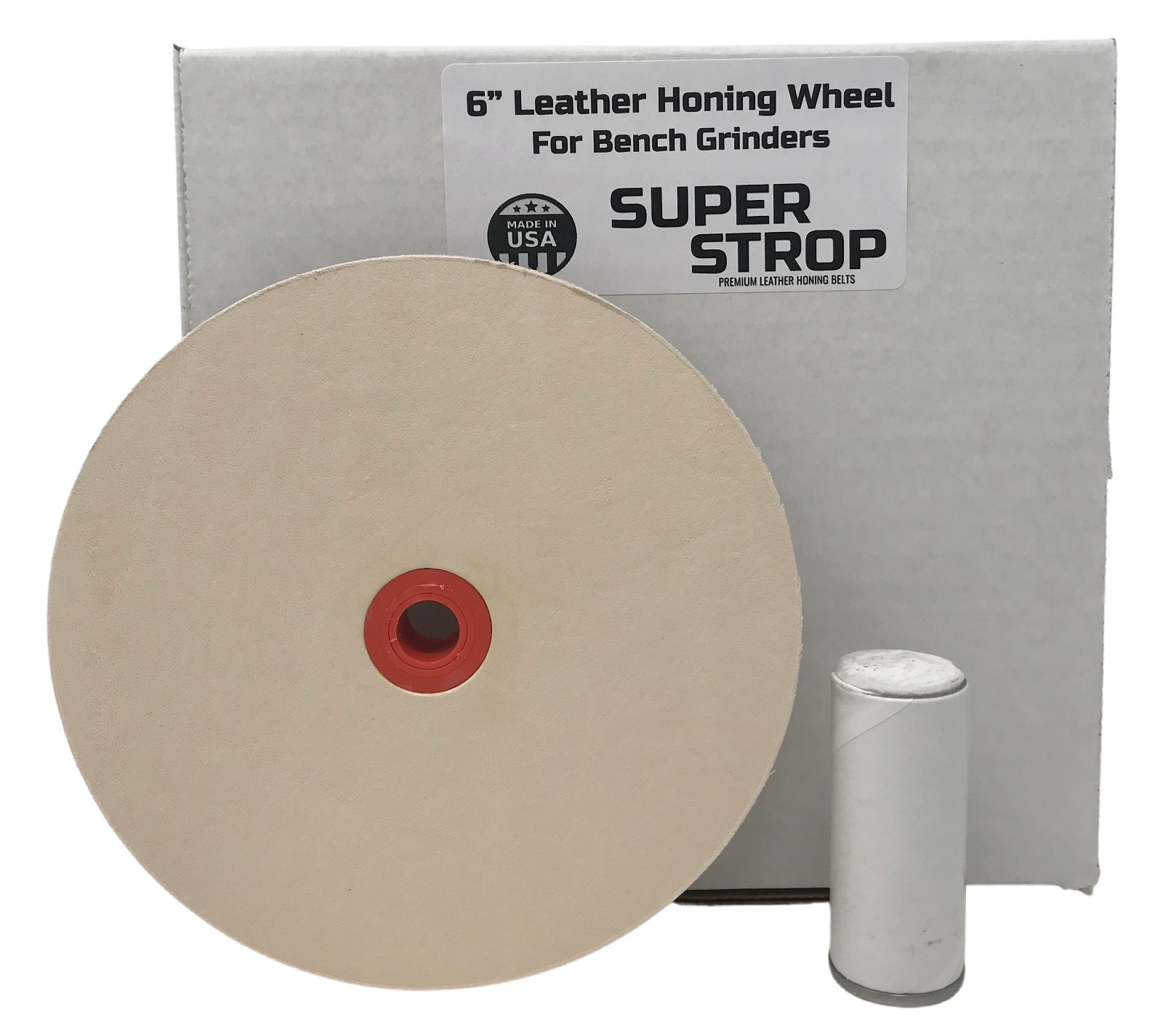 6″ (3/4″ Width) Leather Honing Wheel Includes Compound fits Multiple Arbors USA