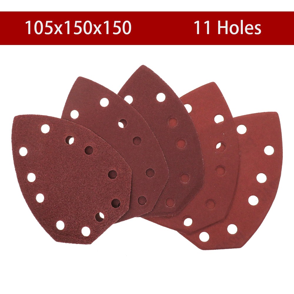 105x150x150mm Mouse Sanding Sheets Triangular Sander Pads 11 Holes Sand Paper