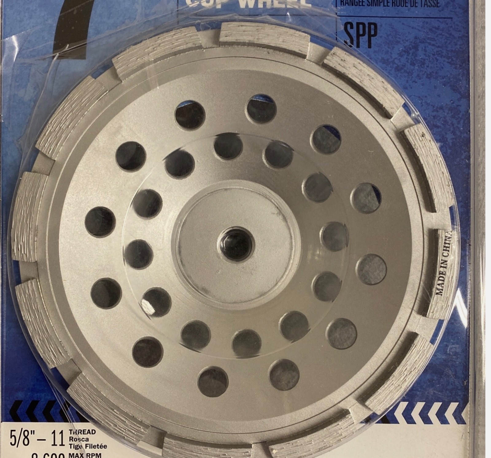 Lackmond SPPGC7SN 7″ Single Row Diamond Cup Wheel 5/8-11 Treaded Hub