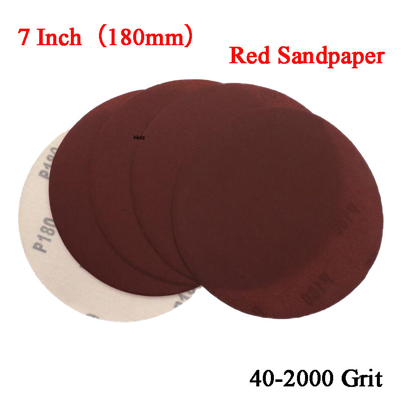 180mm Sanding Discs Hook&Loop 7 Inch Orbital Sandpaper Sander Pads 40#-2000 Grit