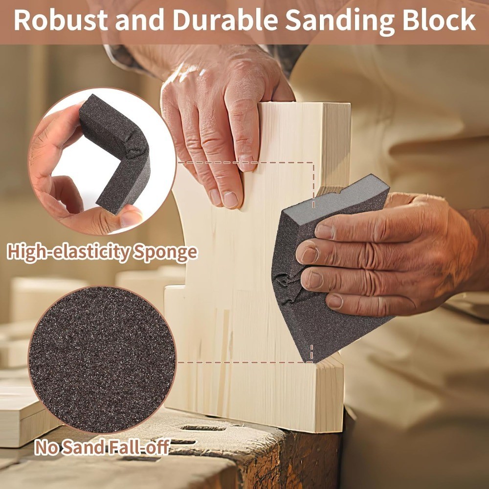 8 Pack Sanding Sponge, Sanding Blocks 60/80/120/220 Grit Assortment, Sand Paper