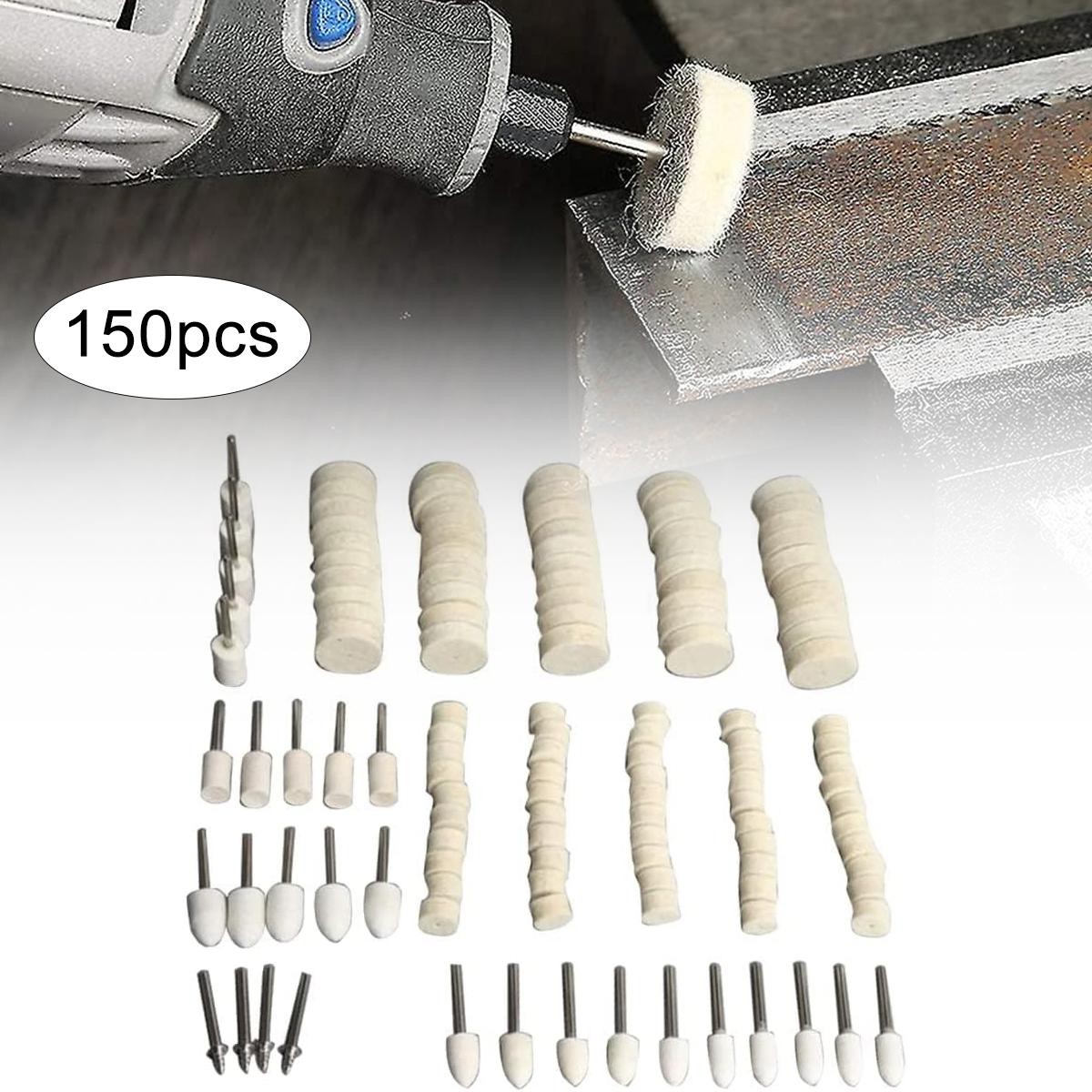 Wool Felt Polishing Wheels 129 Pieces Metal Surface Polishing Tool Kit Set