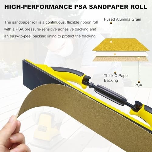 30 Yards 2-3/4″ PSA Sandpaper Roll 80-400 Grit for Auto Woodworking