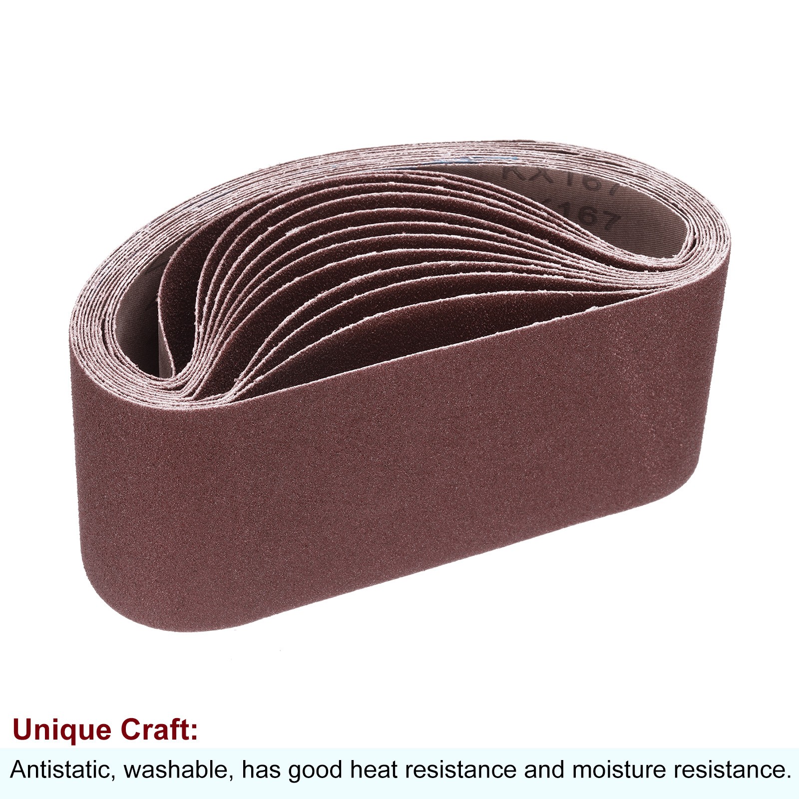 12pcs 80 Grits Aluminum Oxide Sanding Belts 4″ x 22″ Ring Abrasive Belts