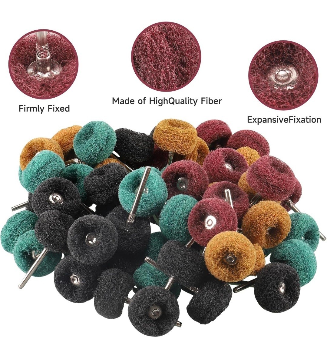 100 PCS Abrasive Buffing Wheels,1 inch Polishing Wheel Set for Proxxon Dremel…