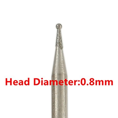 Diamond Grinding Head Bits Spherical 0.8mm Jade Carving Head Diameter:0.8mm