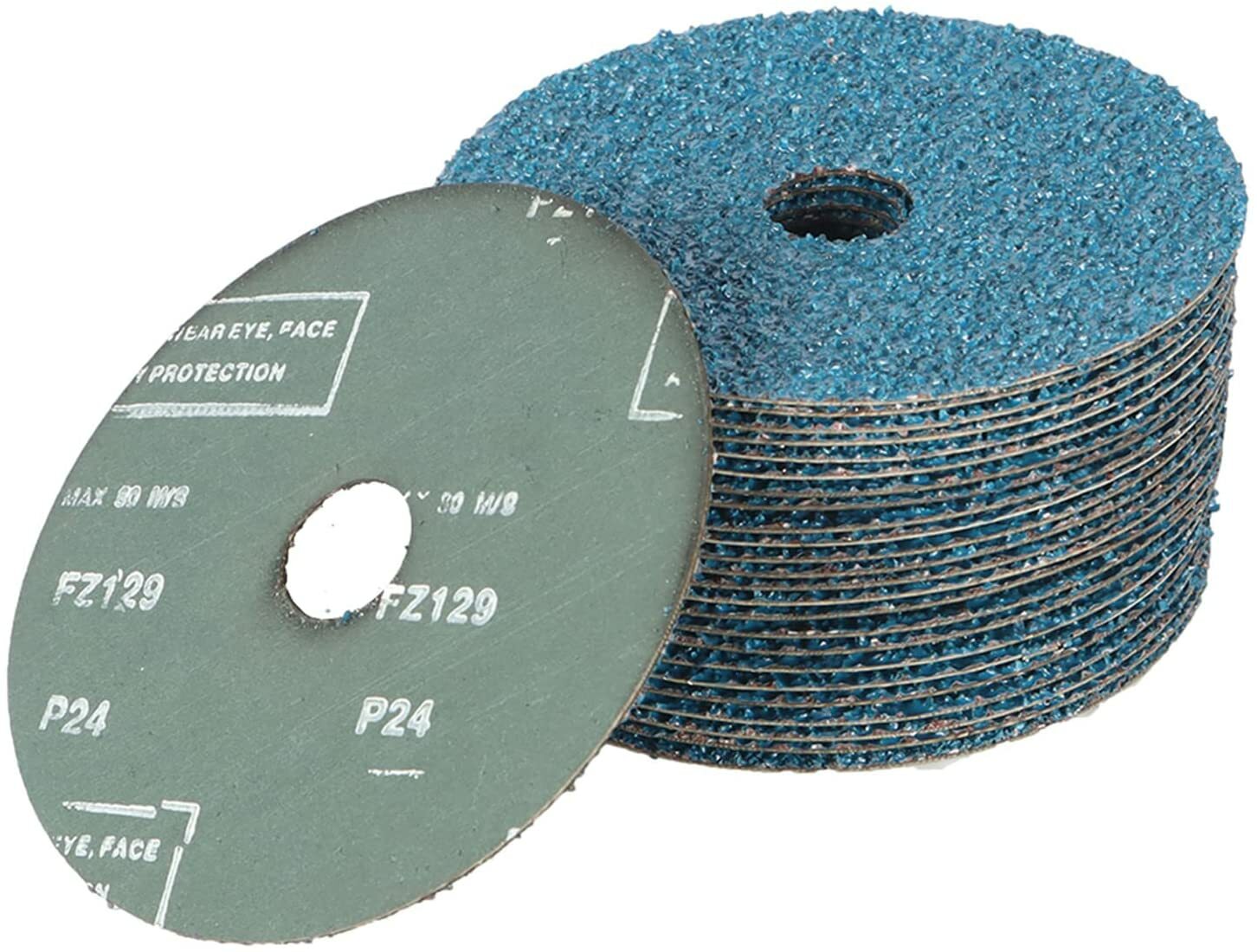 25 Pack – 5″ Zirconia Resin Fiber Disc 60 80 120 Grit Grinding & Sanding Discs