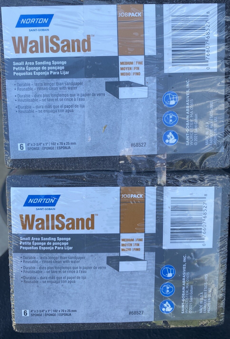 Lot Of 24 Norton WallSand 4″L X 2-3/4″W X 1” Area Sanding Sponges Job Pack 68527