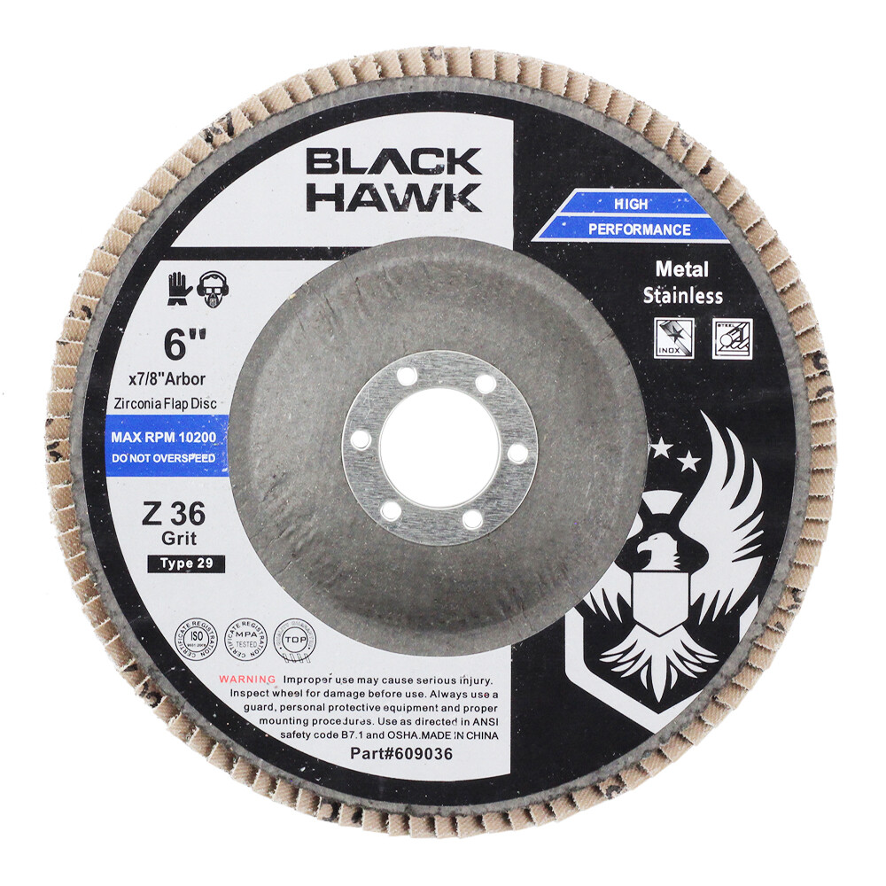 BHA 6″ x 7/8″ Zirconia Flap Discs Grinding Wheel for Angle Grinder T29 – 10 Pack