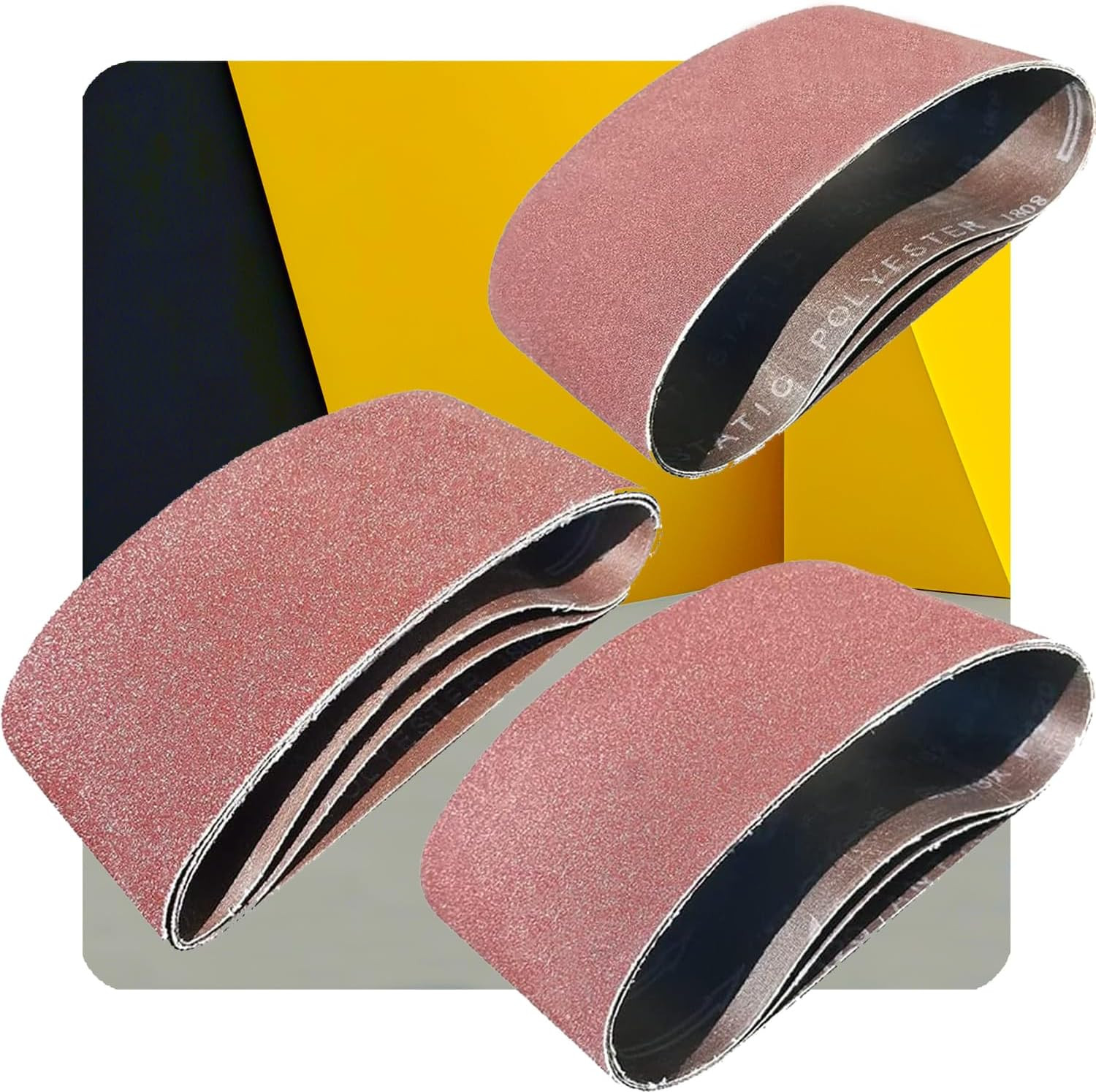 15 PCS 4″ X 21″ Premium Sanding Belts – 5 Each of 40 80 120 Grit Aluminum Oxide