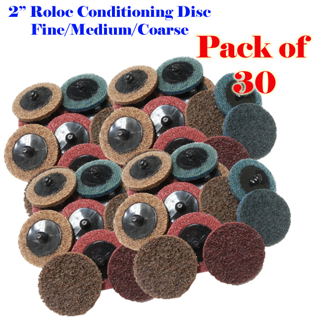 30 Mix 2″ for Roloc Surface Conditioning Sanding Disc Fine Medium Coarse Pads