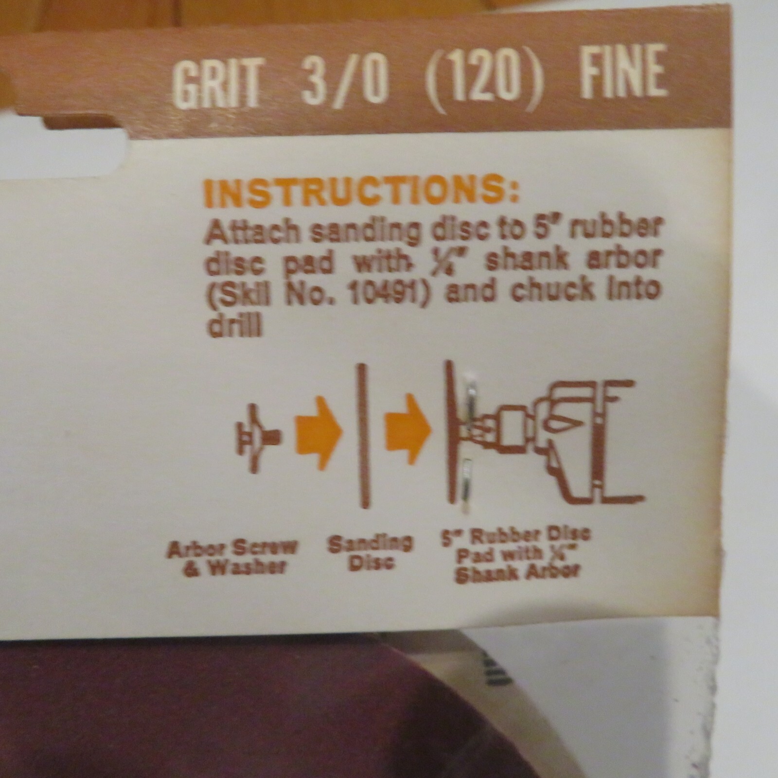 VTG SKIL 5″ Sanding Discs #3295 5 Pk Fine Grit Use w. Any Electric Drill NOS