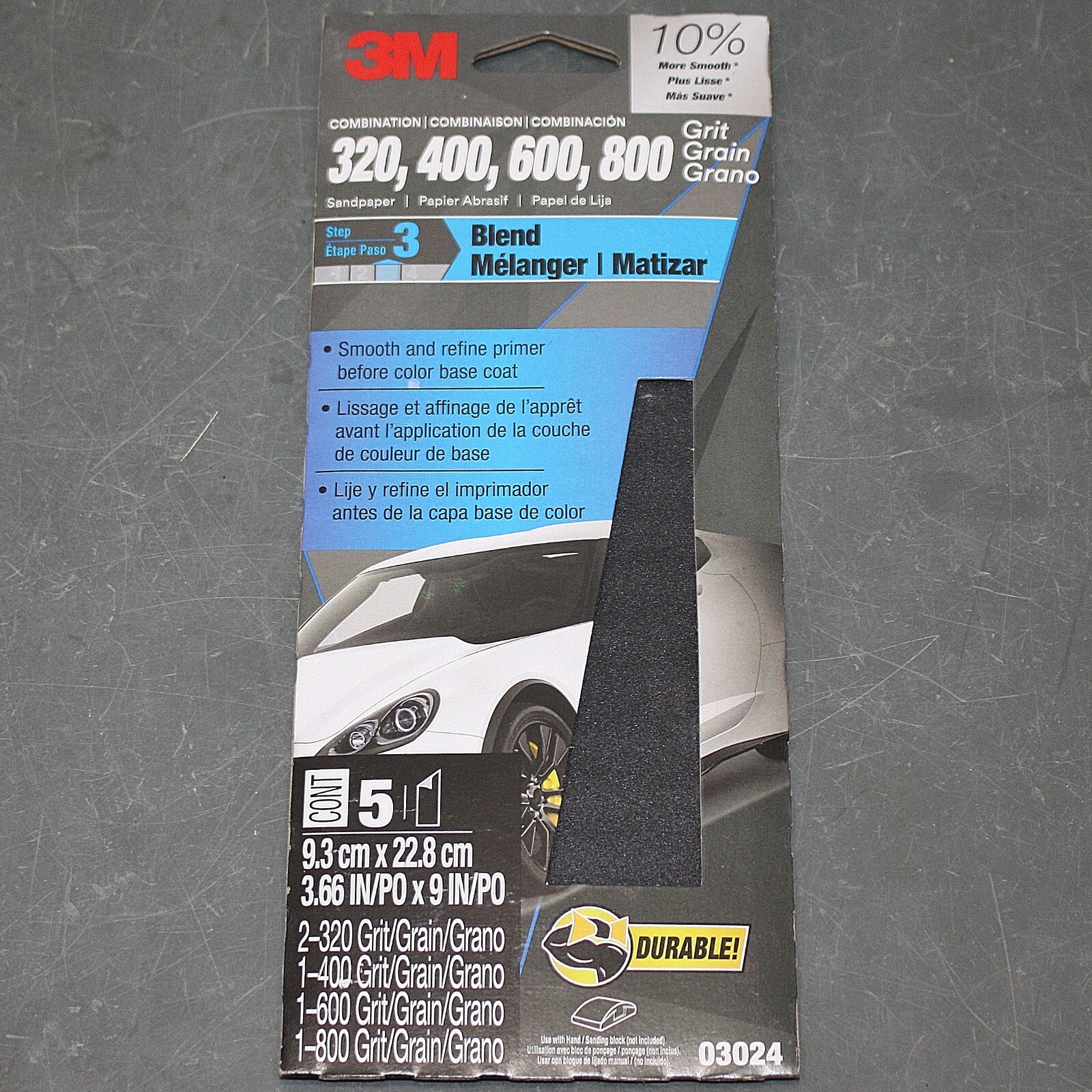 (20) 3M Body Repair Sandpaper Kits 03024, 3-2/3″ x 9″, Grit 320 400 600 800