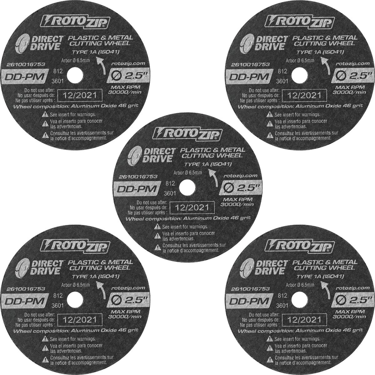 Rotozip Direct Drive 2-1/2 In. 30,000 rpm Plastic and Metal Cutting Wheel DD-PM5