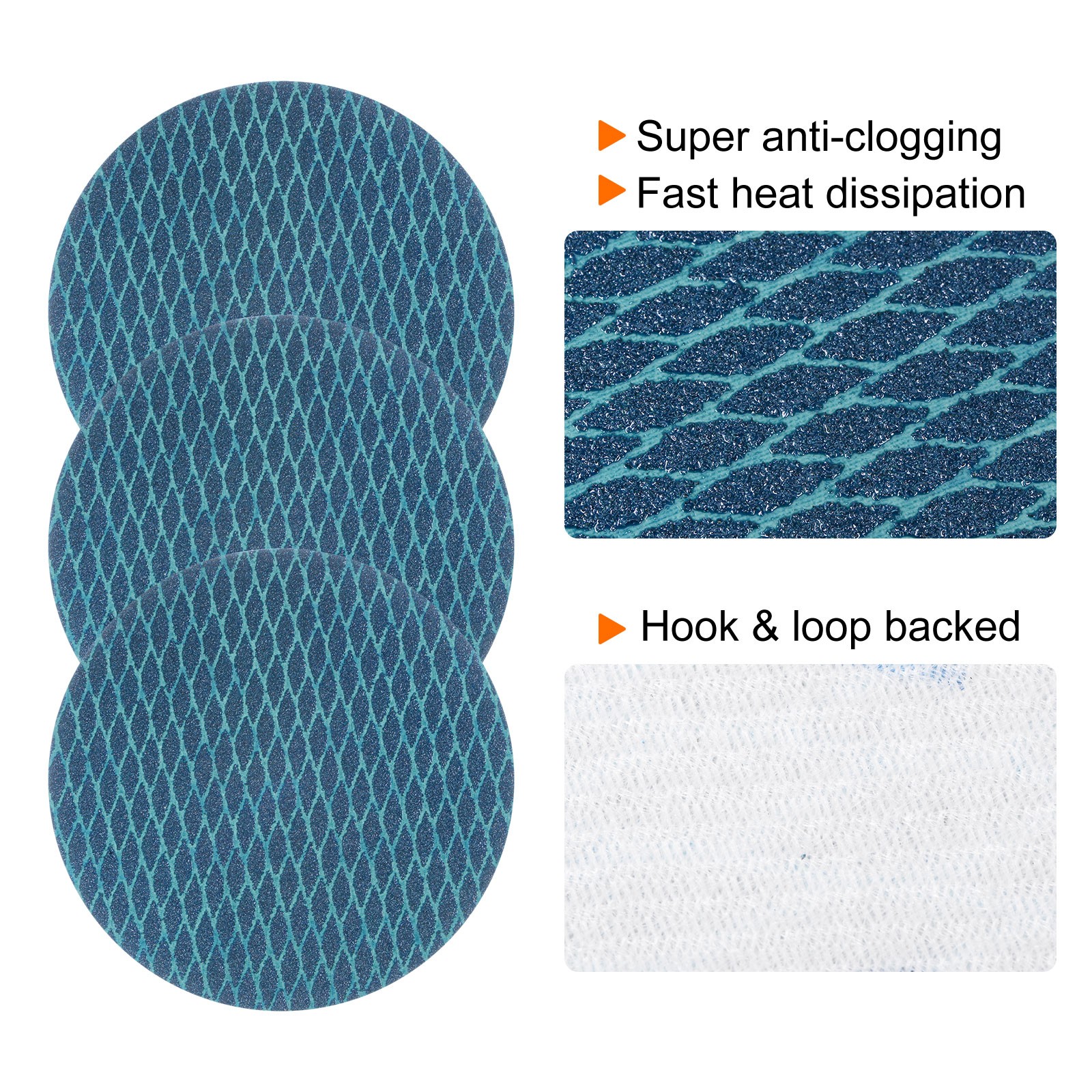 70pcs Diamond Shape Sanding Discs 6 Inch 60 Grit Hook & Loop Rhomb Sandpaper