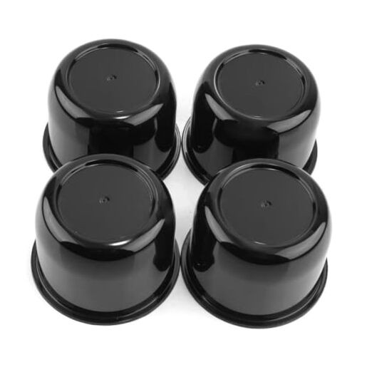 4 Pack 3 inch Wheel Center Caps Plastic Push Through 3.03″ Hub 2.36″ H Black