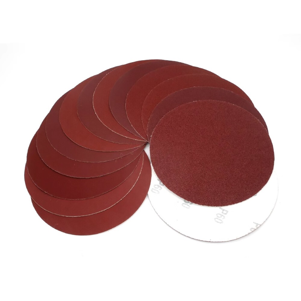 125mm/5″ Dry Sanding Disc Pads Hook & Loop Orbital Red Sandpaper 40#-2000# Grit