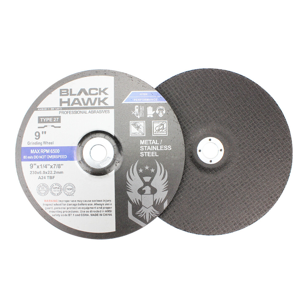 10 Pack – BHA 9″ x 1/4″ x 7/8″ Metal Grinding Wheels T27 Discs for Angle Grinder