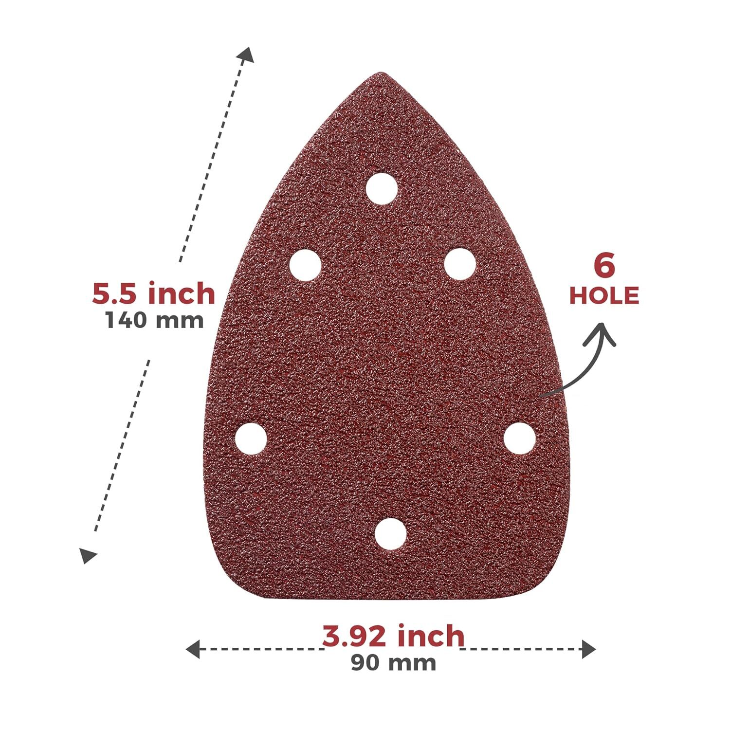 60PCS Mouse Detail Sander Sandpaper Hook Loop Sanding Pads Sheets P60-240