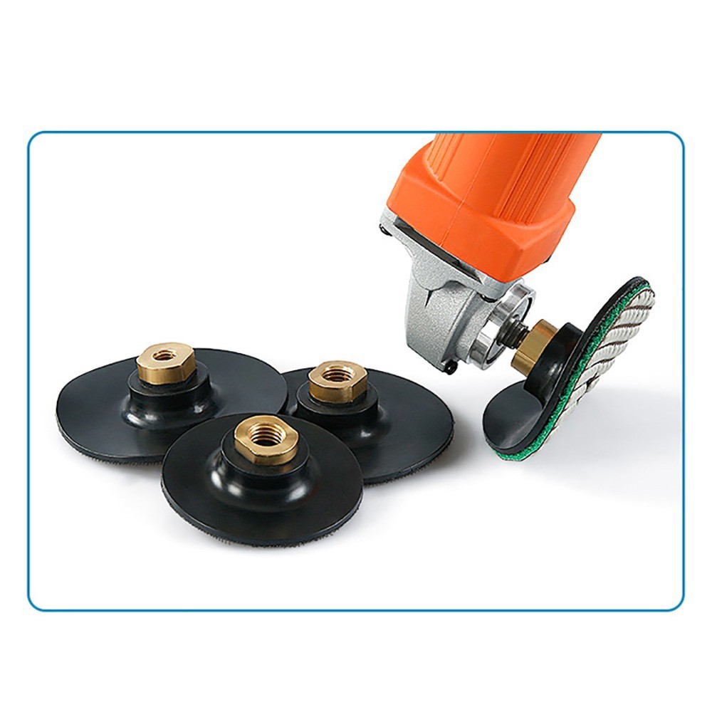 80mm/100mm Rubber Hook & Loop Backing Pad M10/M14/M16 Thread for Angle Grinder