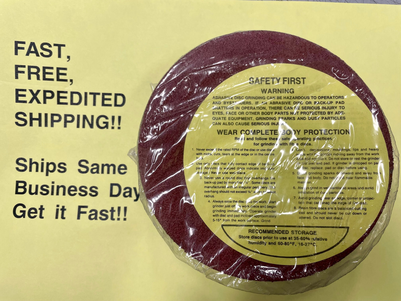 5″ x 7/8″ Resin Fiber Disc; A/O; 60 Grit; Type C; PKG 25; FREE SAME DAY SHIPPING