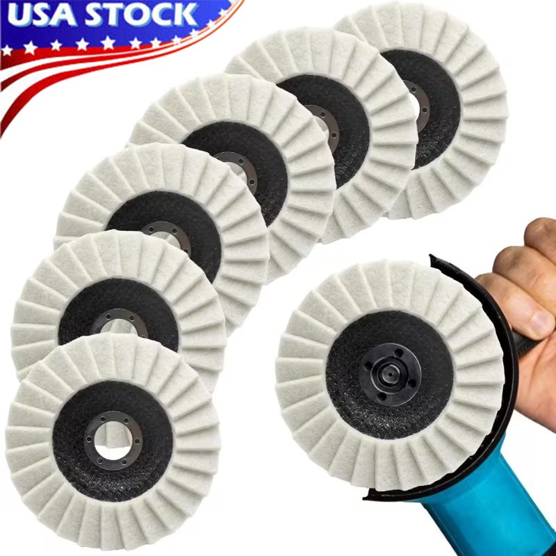 5″ Wool Felt Flap Disc Metal working Polishing Buffing Wheel For Angle Grinder