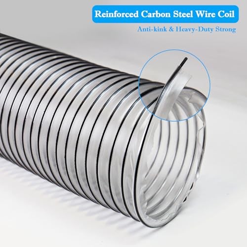 6″ x 50′ PVC Dust Collection Hose, 6 Inch Dust Collector Hose for Shop