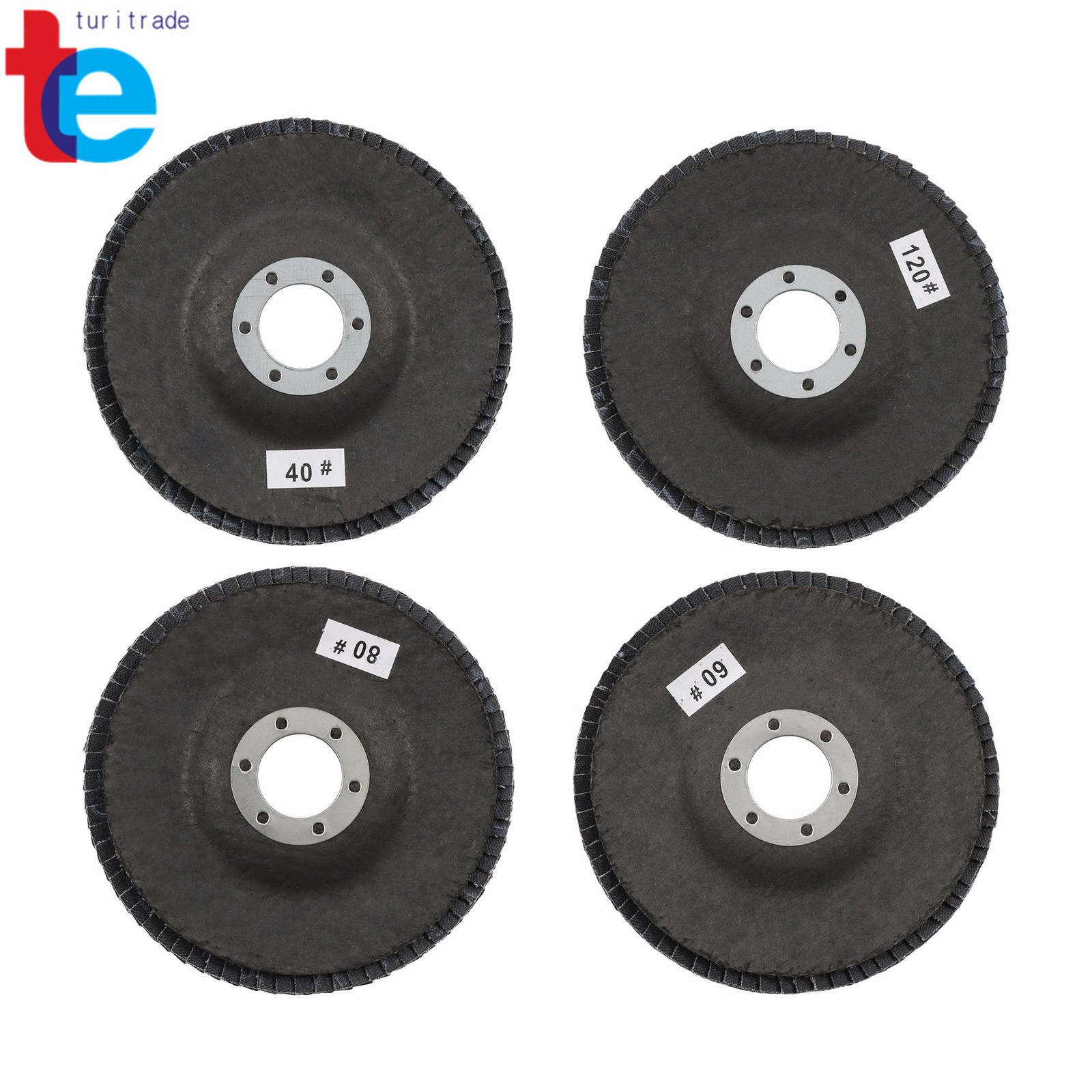 20 Pieces of 4-1/2″ x 7/8″ 40/60/80/120 Grit Flap Disc Grinding Wheels T29