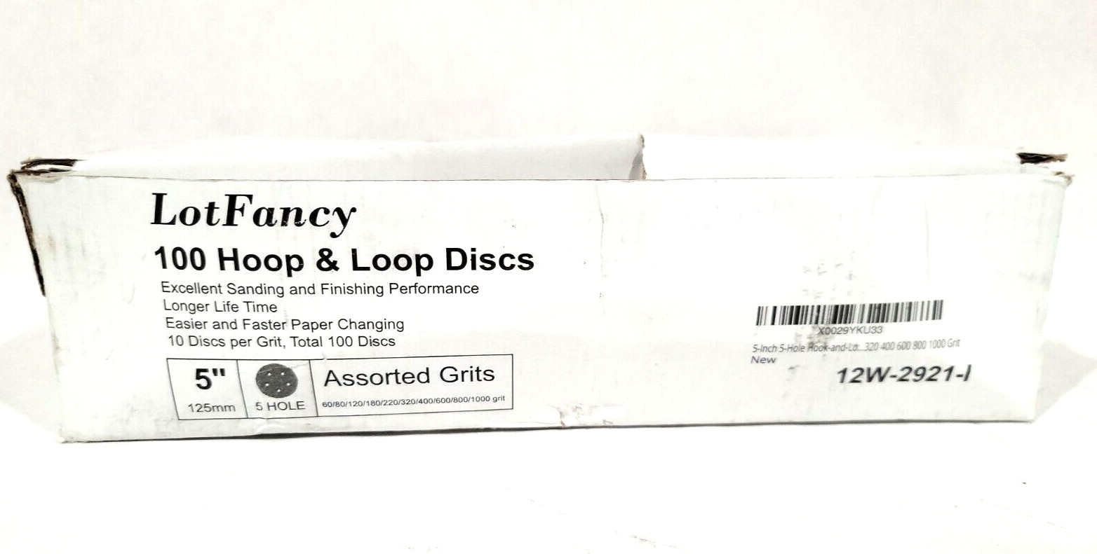 100PC 5 in 125mm Gold Sanding Discs Grits Hook Loop 5-Hole