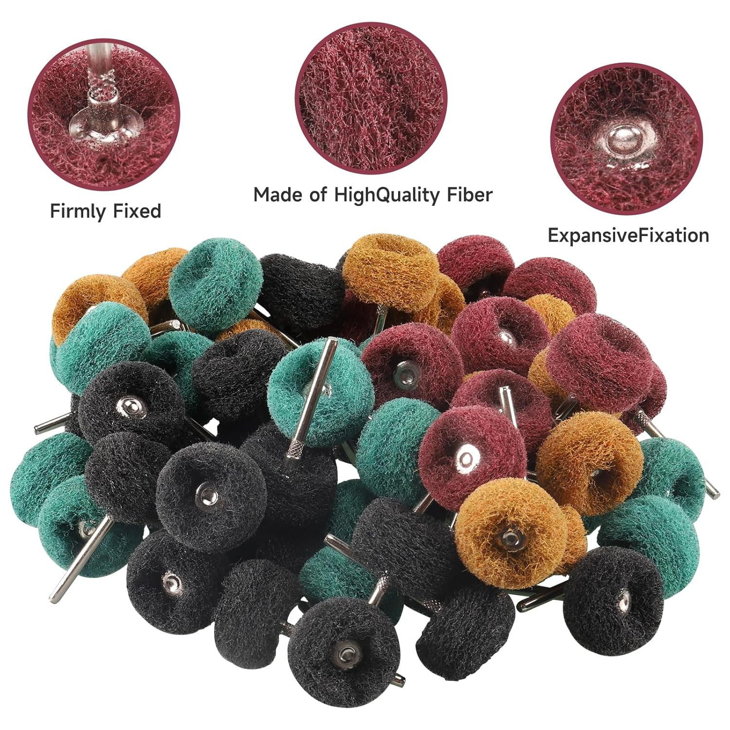 100 PCS Abrasive Buffing Wheels,1 Inch Polishing Wheel Set for Proxxon Dremel Ro