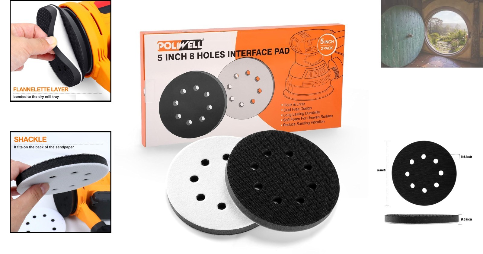 Soft Sponge Orbital Sander Foam Pads 5” – Ideal for Wood, Plastic & Metal