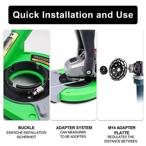Universal Dust Shroud for 4.5″ & 5″ Angle Grinders + 5″ Diamond Grinding Wheel –