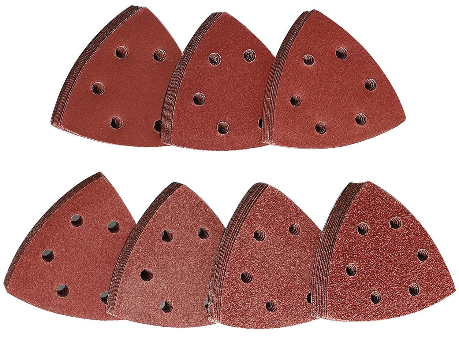 100Pcs 3.6 Inch Triangle Mouse Detail Sander Sandpaper Sanding Sheet 40-120 Grit