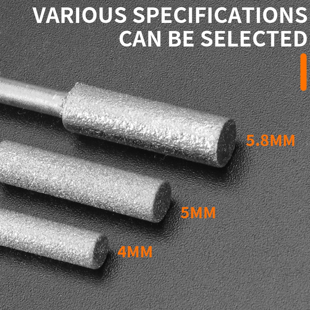 Coated Burr Chainsaw Sharpener Stone Set 4-5.5 Cylindrical File Chain Grinding