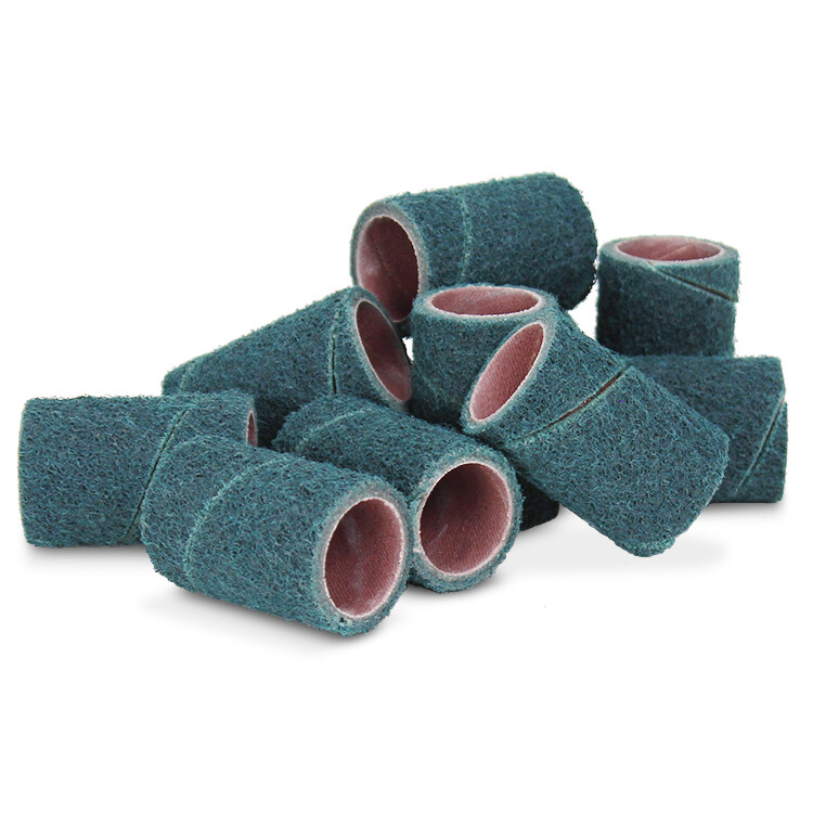 1/2″ x 1″ Surface Conditioning Spiral Bands, No Lap Sanding Sleeves – 10 Pack