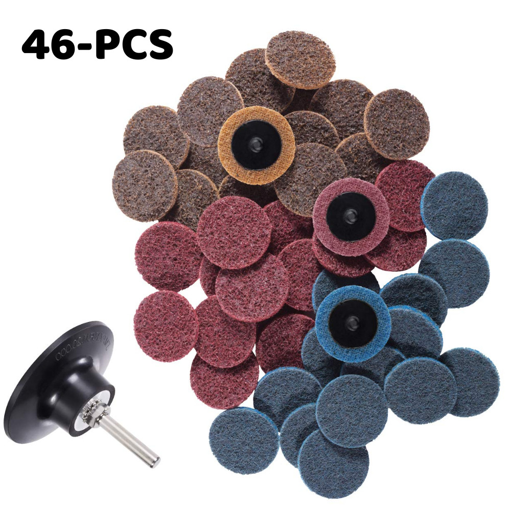 46 PCS 2″ Roll Lock Grinder Quick Change Discs Holder Surface Conditioning Disc
