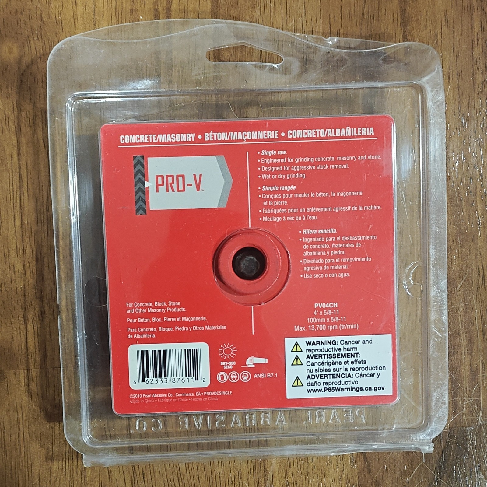 4in TURBO Diamond Cup Grinding Wheel Single Row 5/8-11 PV04CH.P.A Co.PRO-V